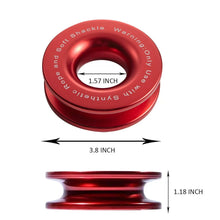 Load image into Gallery viewer, Aluminium Recovery Snatch Ring 41,000 lb for 3/8 and 1/2 inch Rope with Soft Shackle
