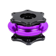 Load image into Gallery viewer, Universal Aluminium D-Shape Steering Wheel Quick Release Hub Adapter, Purple Ring and Black Body