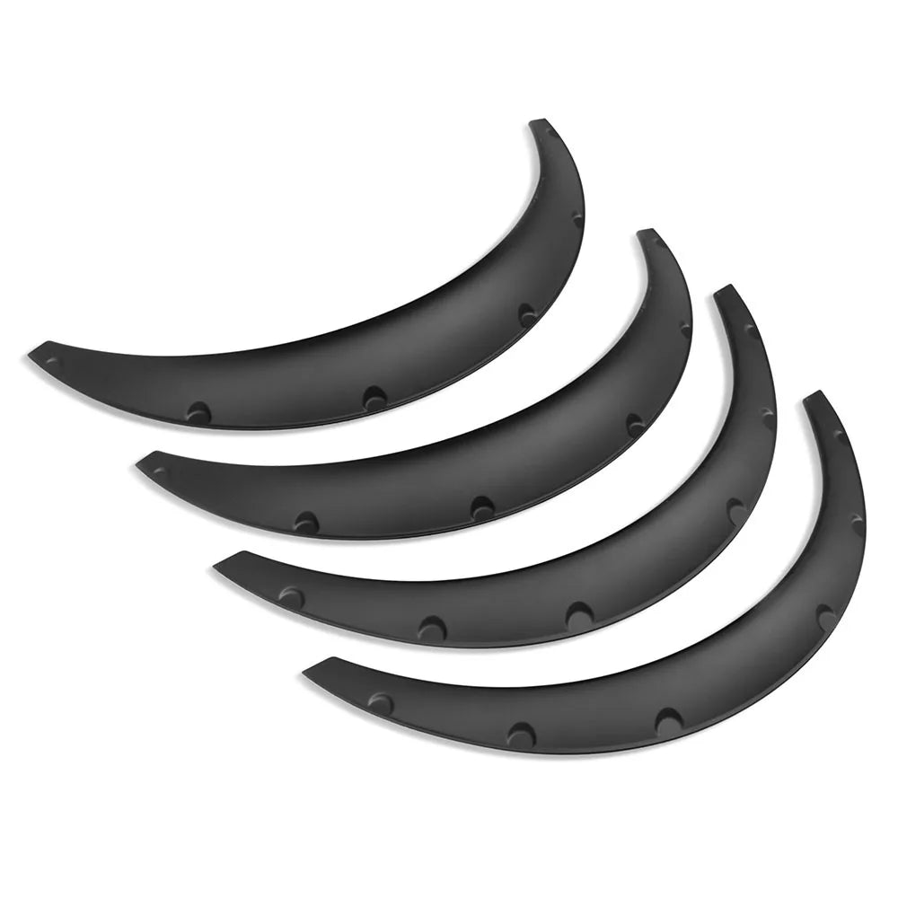 Set of 4 Universal Glossy Black ABS Wide Fender Flares - 2 Front and 2 Rear