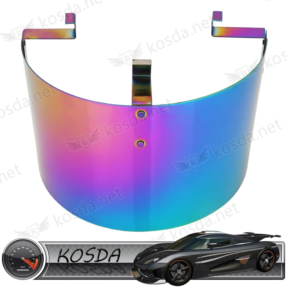 Universal 2.5-5 inch Neo Chrome Stainless Steel Cone Air Filter Heat Shield Cover