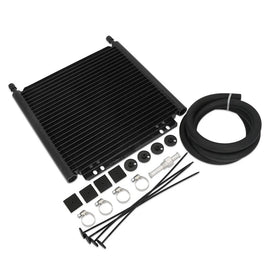 Universal 25 Row Aluminium Engine and Transmission Oil Cooler - Black 280 x 300 x 22.4 mm