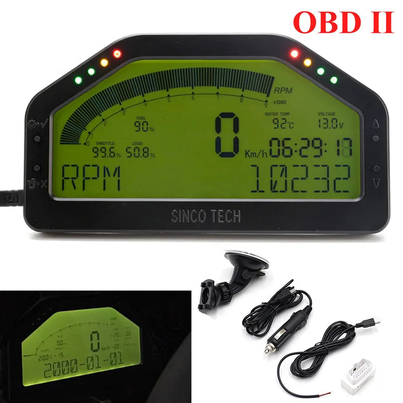 Universal OBD2 Digital LCD Race Dash Display Gauge Kit