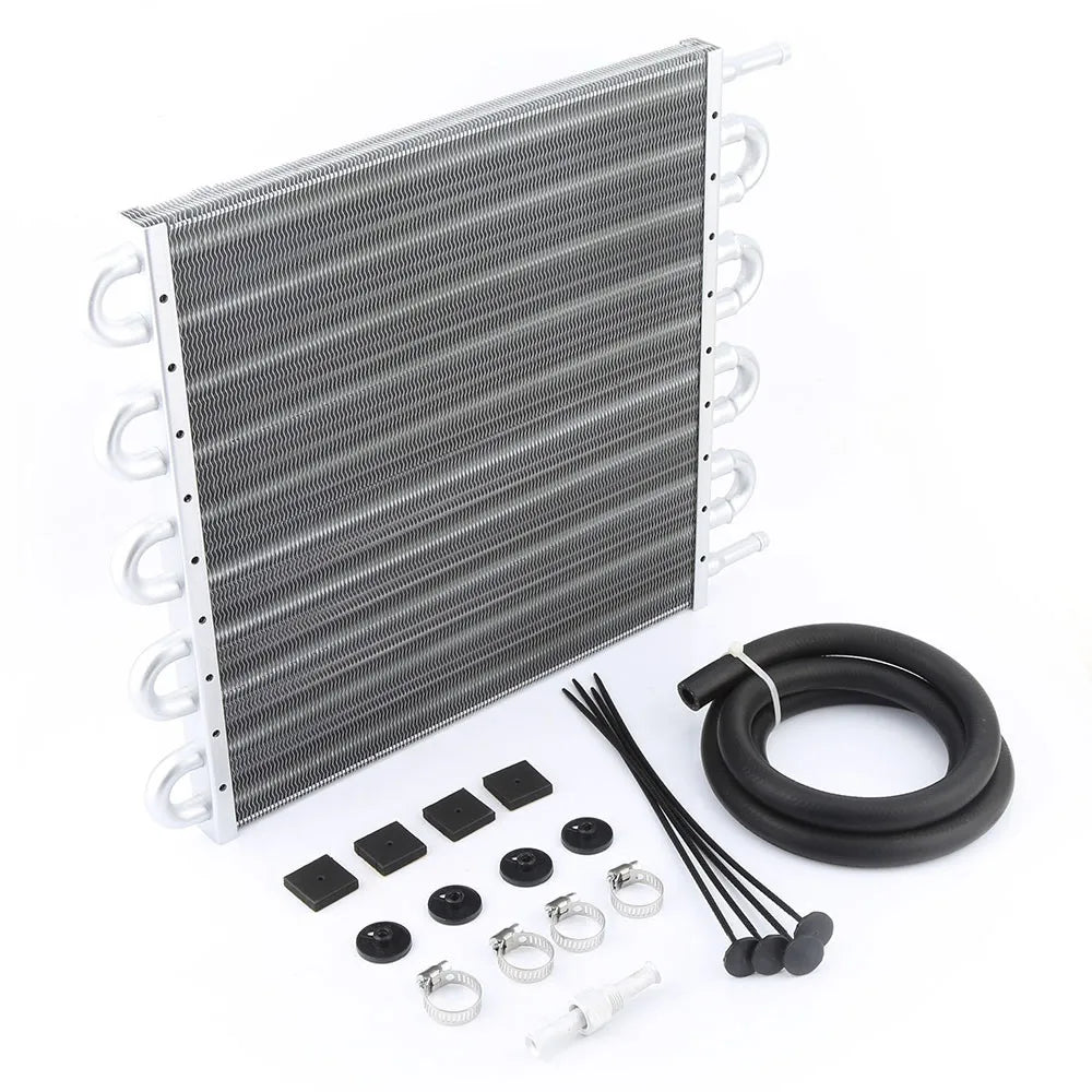 Universal 10-Row Aluminium Oil Cooler 15.5 x 12.5 x 0.75 inch with 6AN Ports - Engine / Transmission