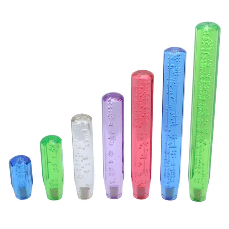 Universal LED Crystal Bubble Gear Shift Knob - Clear Acrylic, 100mm to 400mm