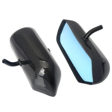 Load image into Gallery viewer, F1 Style Real Carbon Fibre Side Mirrors with Blue Tint Glass and Metal Brackets - Left and Right Pair