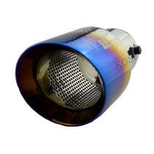 Load image into Gallery viewer, Universal 3 inch Inlet Oval Slant Exhaust Tip / Muffler Tip - Burnt Blue 304 Stainless Steel