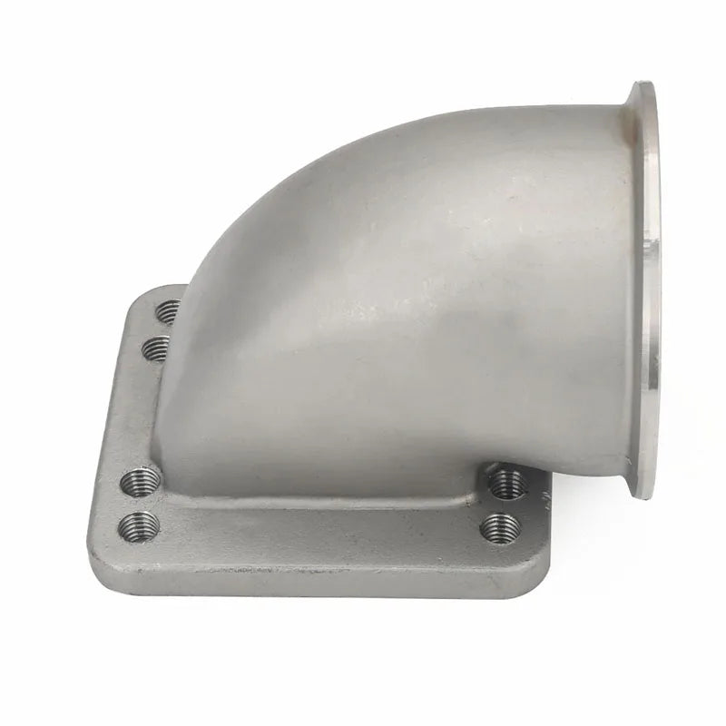 T3 / T4 Turbo 90 Degree V-Band Elbow Adapter Flange - 304 Stainless Steel, 2.5 / 3 / 3.5 inch
