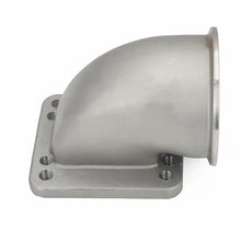 Load image into Gallery viewer, T3 / T4 Turbo 90 Degree V-Band Elbow Adapter Flange - 304 Stainless Steel, 2.5 / 3 / 3.5 inch