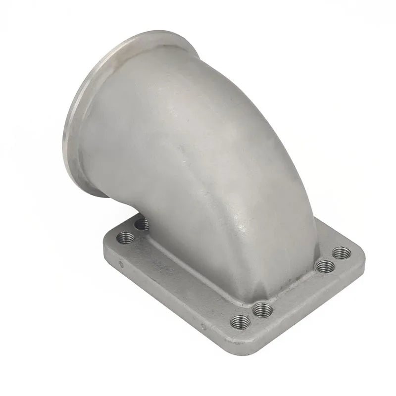 T3 / T4 Turbo 90 Degree V-Band Elbow Adapter Flange - 304 Stainless Steel, 2.5 / 3 / 3.5 inch
