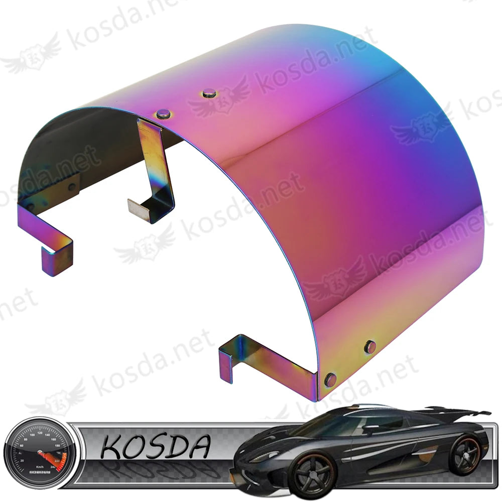 Universal 2.5-5 inch Neo Chrome Stainless Steel Cone Air Filter Heat Shield Cover