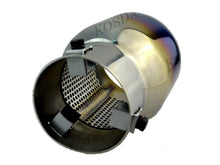 Load image into Gallery viewer, Universal 3 inch Inlet Oval Slant Exhaust Tip / Muffler Tip - Burnt Blue 304 Stainless Steel