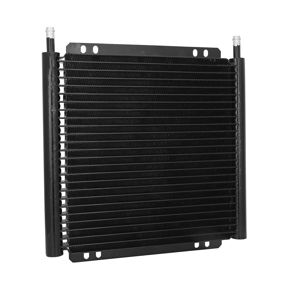 Universal 25 Row Aluminium Engine and Transmission Oil Cooler - Black 280 x 300 x 22.4 mm