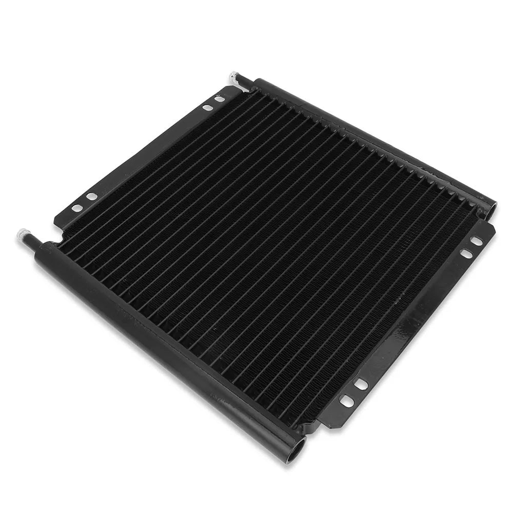 Universal 25 Row Aluminium Engine and Transmission Oil Cooler - Black 280 x 300 x 22.4 mm