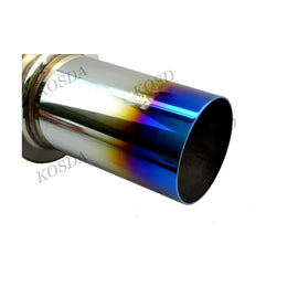 Universal Stainless Steel Racing Exhaust Muffler 63mm (2.5 inch) Inlet, 102mm Outlet, 580 x 140mm