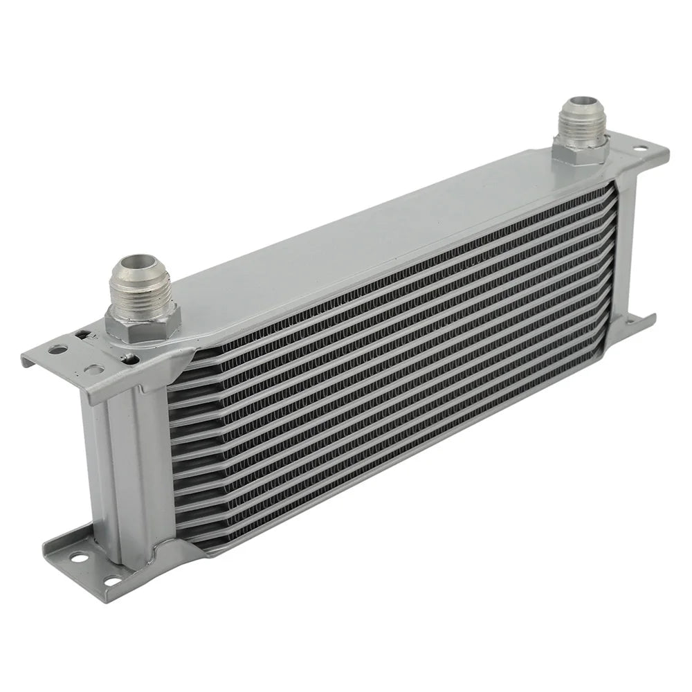 Universal 13 Row Oil Cooler 10AN British Style - Silver Aluminium Core 11 x 4 x 2 Inch
