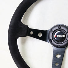Load image into Gallery viewer, Universal 350mm 14 inch Deep Dish Steering Wheel - 90mm Dish, 70mm PCD, Brushed Spokes