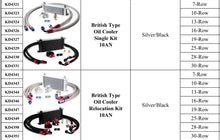 Load image into Gallery viewer, Universal 19 Row 10AN British Style Oil Cooler Single Kit - Silver and Black Aluminium