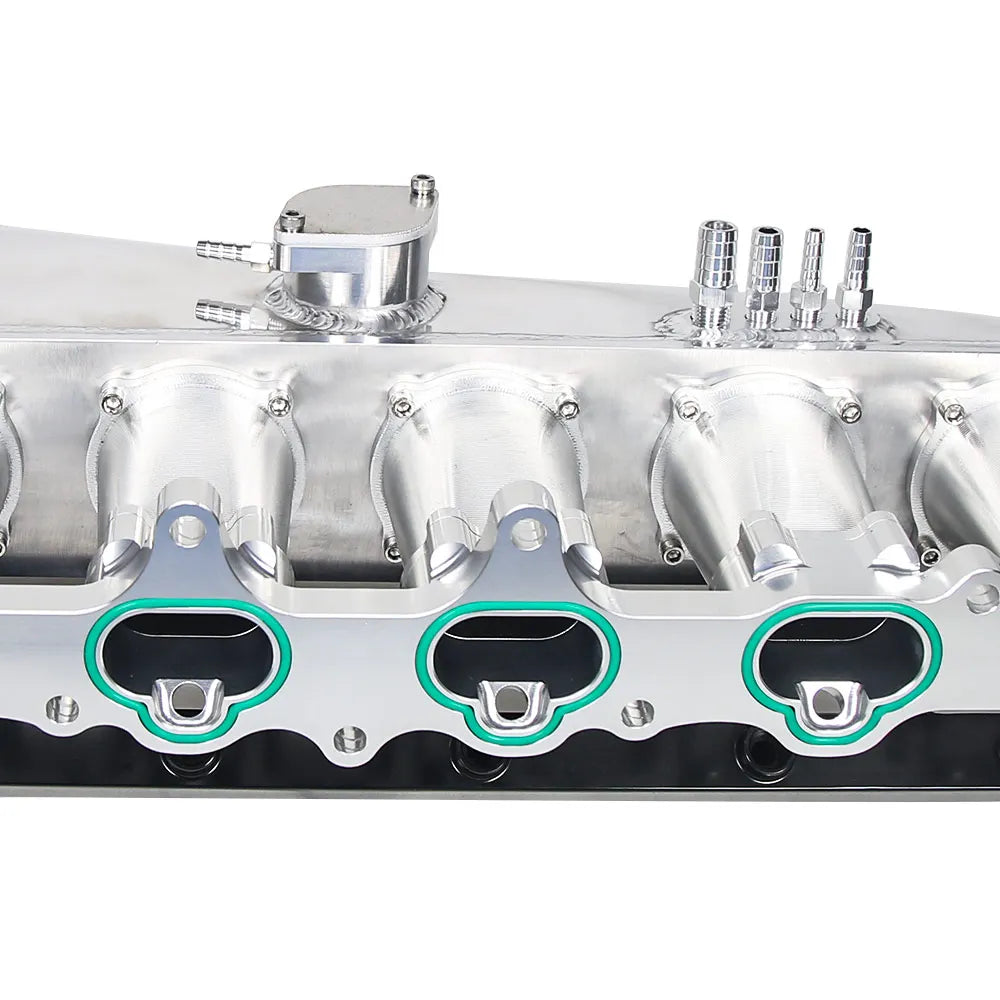 Toyota 2JZ-GE Billet Aluminium Intake Manifold with Throttle Body and Fuel Rail - Silver