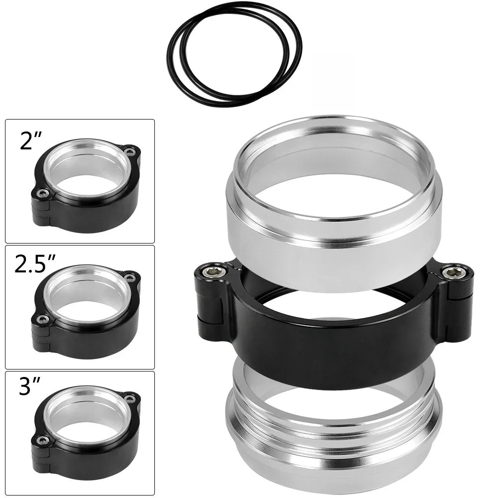 Universal Aluminium V-Band Flange Clamp Kit - 2 to 4 inch, Red / Blue / Black