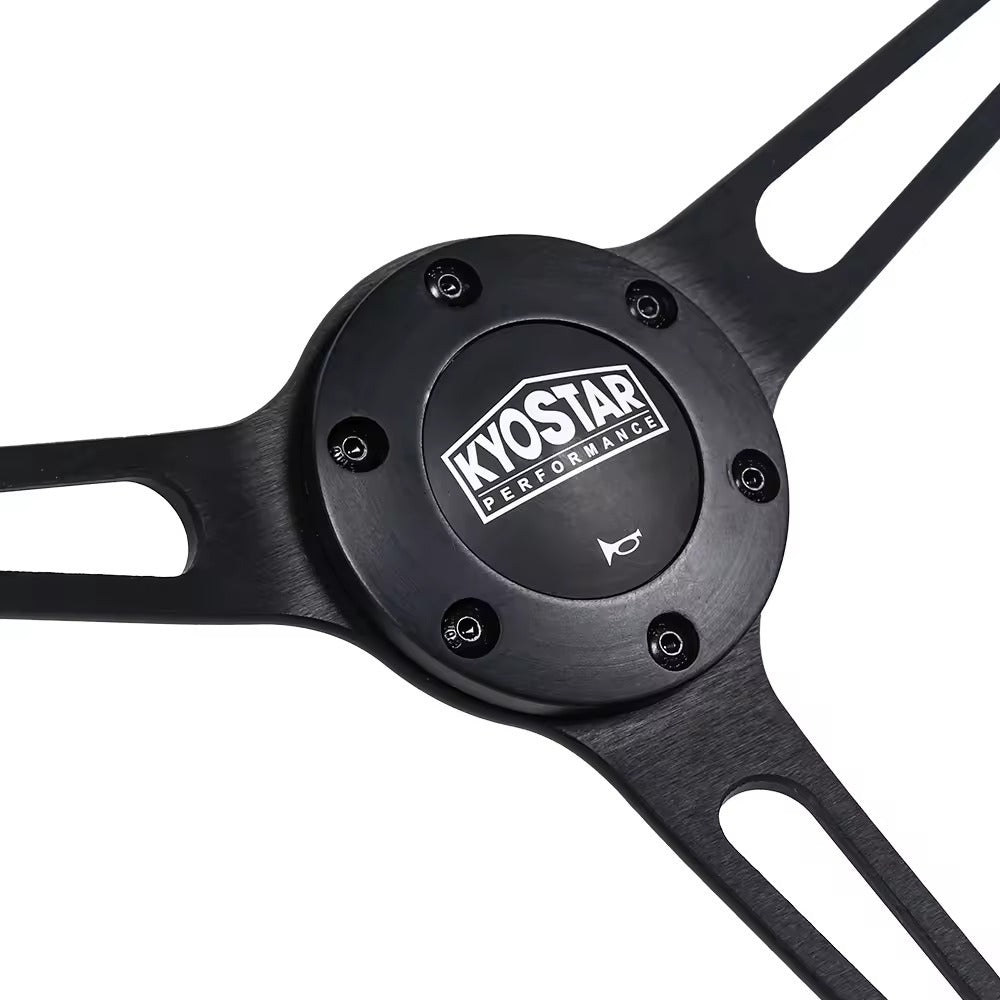 Universal 380 mm 15 inch Deep Dish Leather Steering Wheel