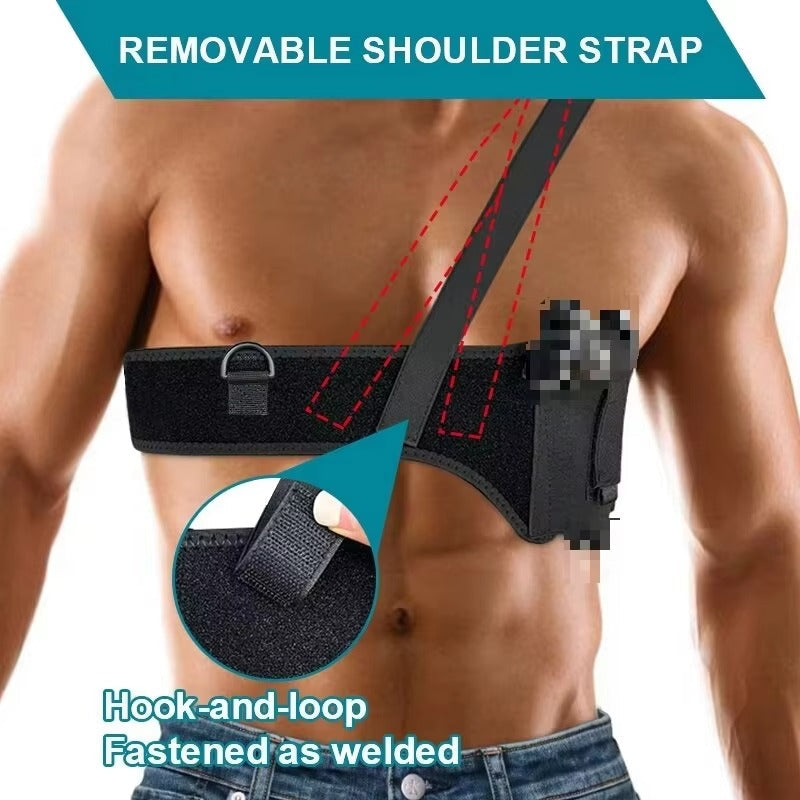 Outdoor Elastic Breathable Neoprene MOLLE Hidden Chest Holster | Quick-Release Tactical Hunting & Hiking Holster | Lightweight Universal Fit