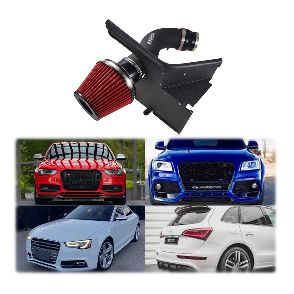 Audi B8 B8.5 S4 S5 Q5 SQ5 3.0T 3.2L V6 2010+ Aluminium Cold Air Intake System Pipe Kit