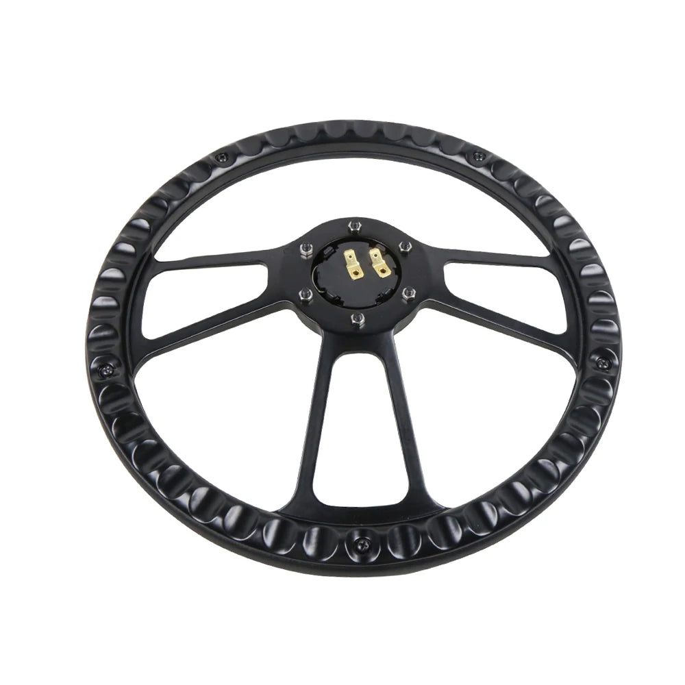 Universal 14 inch 355 mm Black Microfibre Leather 4-Spoke Sport Steering Wheel