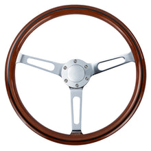 Load image into Gallery viewer, Vintage Classic 15 inch Wooden 3-Spoke Steering Wheel, Silver