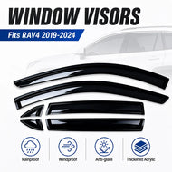 Toyota RAV4 2019-2024 Window Visors Rain Guards (Dark Smoke)