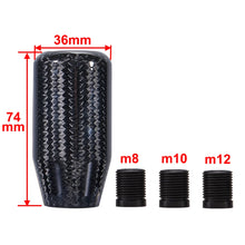 Load image into Gallery viewer, Universal Carbon Fibre and Aluminium Manual Transmission Gear Shift Knob, Black