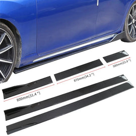 Universal 2.2 m 86.6 inch Carbon Fibre Look Side Skirt Extensions, 6 Piece Set