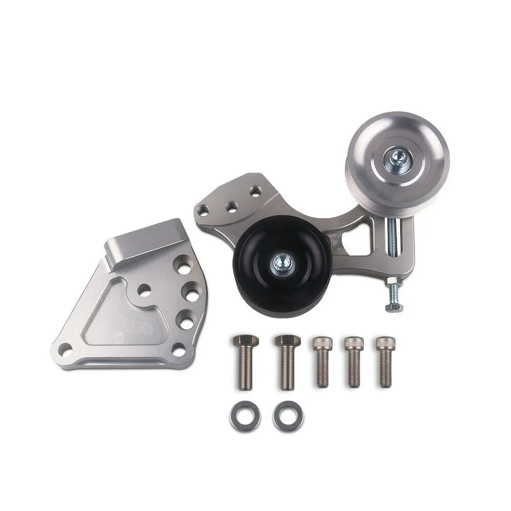 K20 K20A K-Series Side Mount Pulley and Bearing Kit for K Swap - Silver Aluminium