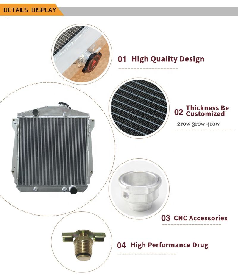 Aluminum Radiator for Chevrolet Cars (V8) 1943-1948 Water tank - Auto Parts