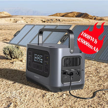 Load image into Gallery viewer, PISEN 1000W Portable Solar Power Station – 540Wh LiFePO4 Battery, Pure Sine Wave Inverter, MPPT Controller, Home Backup &amp; Camping Generator