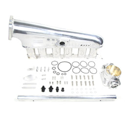 Toyota 2JZ Silver Billet Aluminium Intake Manifold with Throttle Body and Fuel Rail