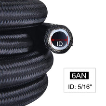 Load image into Gallery viewer, Nylon Stainless Steel Braided PTFE Fuel Line 4AN 6AN 10AN 12AN, Black / Silver