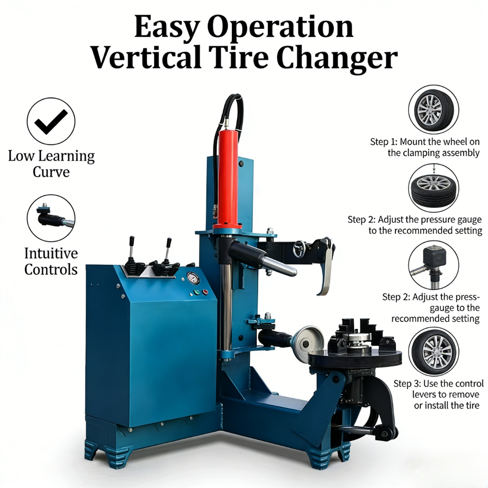 Automatic Vertical Tire Mounting Tool, Reliable Quality, High Precision, Perfect for Garage & Maintenance Center Use.