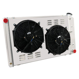 4 Row Radiator Shroud Fan Assembly for Chevy C10 Camaro Monte Carlo 1970-1987