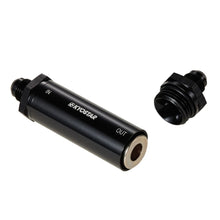 Load image into Gallery viewer, Universal AN6 Slim Line Inline Fuel Filter - 30 Micron Bronze Element, Black Aluminium