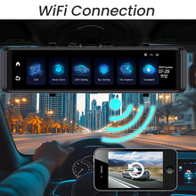 Load image into Gallery viewer, 12" 4K Mirror Dash Cam Front &amp; Rear | GPS, WiFi, 4G, ADAS Smart Touch Screen Car DVR