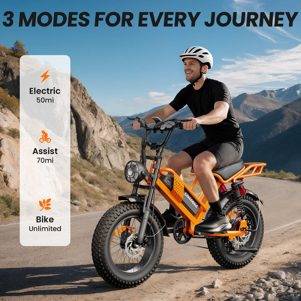 48V 750W Fat Tire Electric Mountain Bike | 15Ah Battery Off-Road eBike