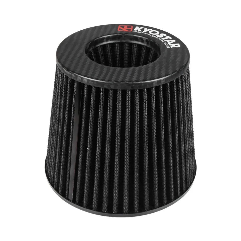 Universal 3.5 inch 89 mm PU High Flow Matte Carbon Fibre Cone Air Filter