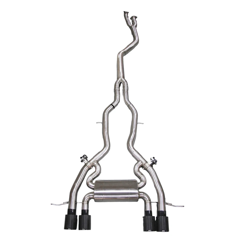 BMW M2 G87 2023+ S58 3.0L Twin-Turbo T304 Stainless 89mm 4-Tip Valved Catback Exhaust with Brackets