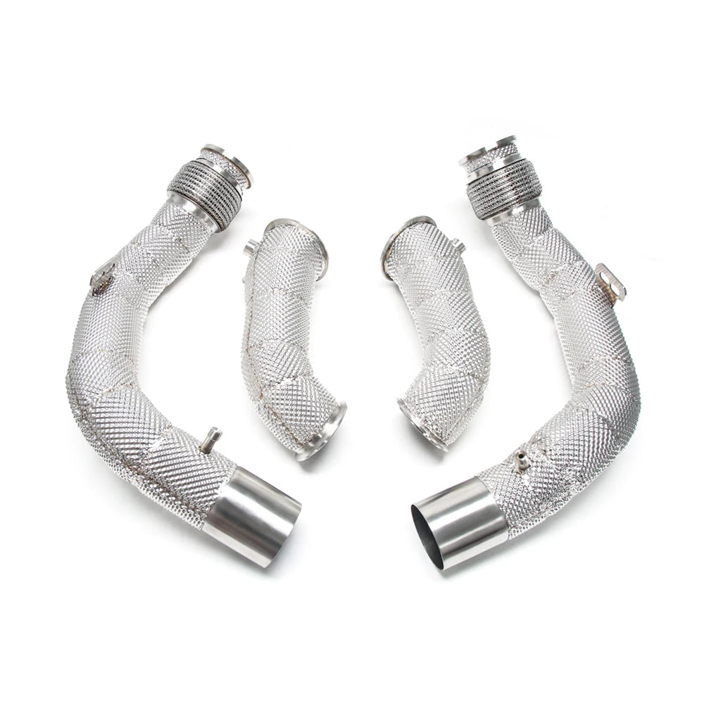 Racing Exhaust Downpipe Test Pipe for BMW F90 M5 and F92 M8 2019+ - 304 Stainless Steel with Insulation