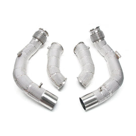 Racing Exhaust Downpipe Test Pipe for BMW F90 M5 and F92 M8 2019+ - 304 Stainless Steel with Insulation