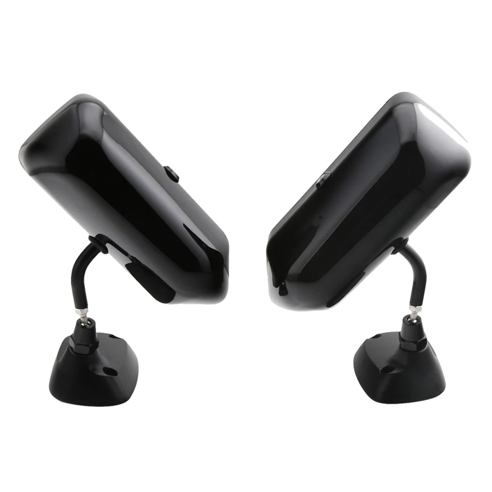 Universal F1 Style Racing Side Mirrors with Tinted Glass - Gloss Black ABS, Pair