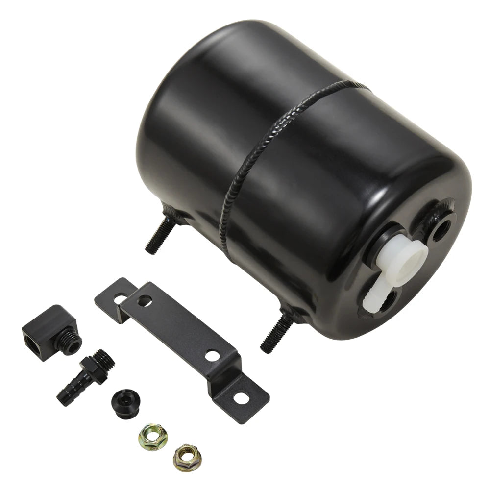 Holden / Ford / Chevrolet Black Aluminium Brake Vacuum Reservoir Tank - Approx. 2 L, 3/8 inch Barb