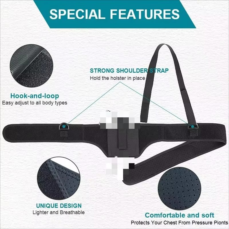 Outdoor Elastic Breathable Neoprene MOLLE Hidden Chest Holster | Quick-Release Tactical Hunting & Hiking Holster | Lightweight Universal Fit