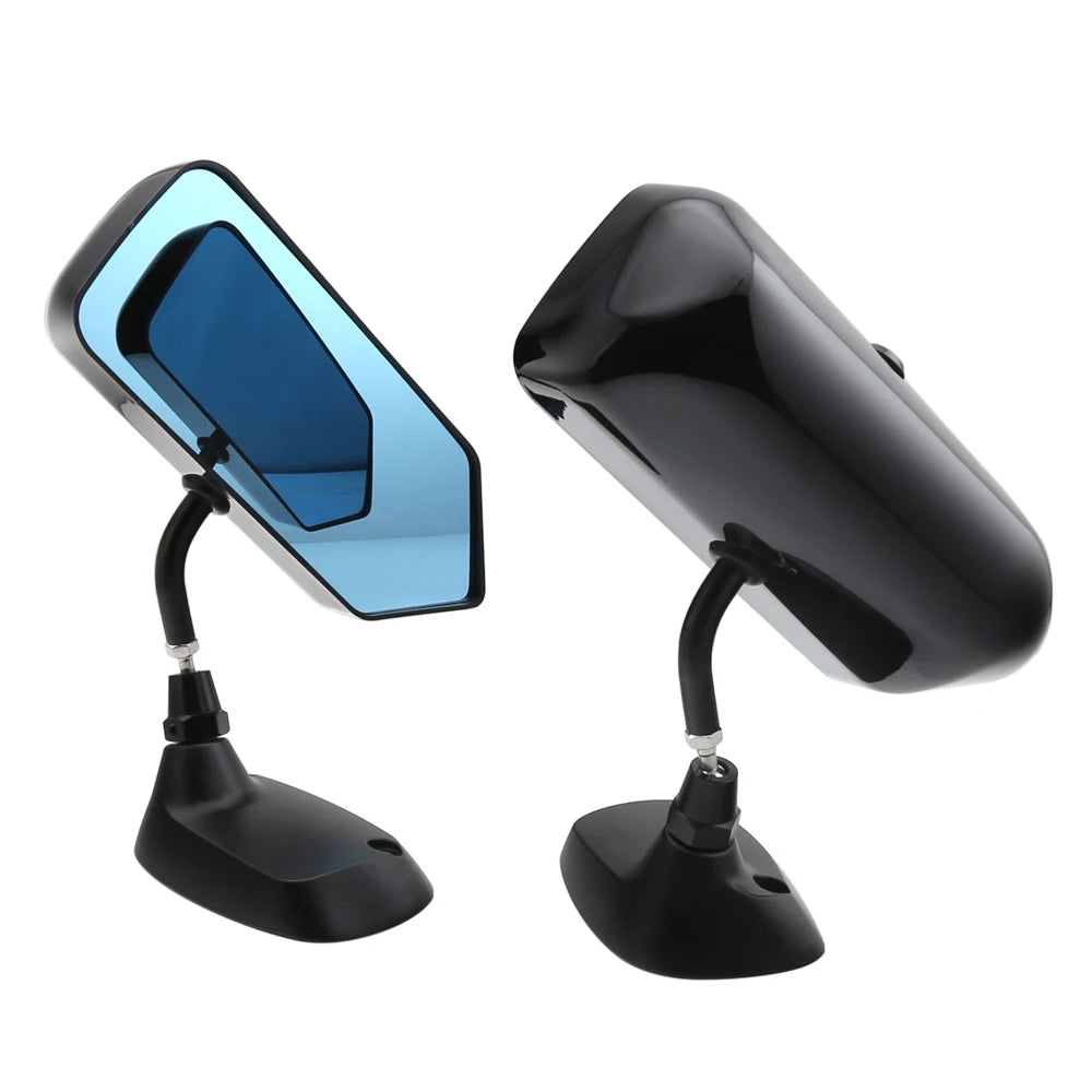 Universal F1 Style Racing Side Mirrors with Tinted Glass - Gloss Black ABS, Pair