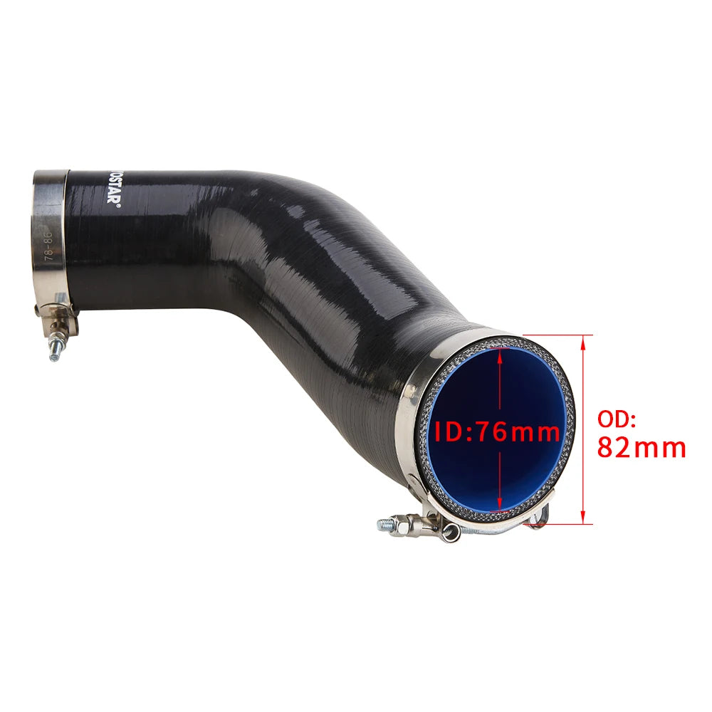 Black Silicone Air Intake Hose with 2 Clamps for VW Golf MK7 GTI and Audi A3 S3